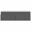cadre de lit avec matelas Gris foncé 90x200 cm Tissu