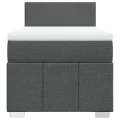 cadre de lit avec matelas Gris foncé 90x200 cm Tissu