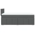 cadre de lit avec matelas Gris foncé 90x200 cm Tissu