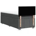 cadre de lit avec matelas Gris foncé 90x200 cm Tissu