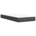 cadre de lit avec matelas Gris foncé 90x200 cm Tissu