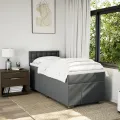 cadre de lit avec matelas Gris foncé 90x200 cm Tissu