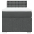 cadre de lit avec matelas Gris foncé 90x200 cm Tissu