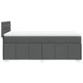 cadre de lit avec matelas Gris foncé 90x200 cm Tissu