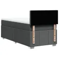 cadre de lit avec matelas Gris foncé 90x200 cm Tissu
