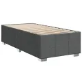 cadre de lit avec matelas Gris foncé 90x200 cm Tissu