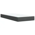 cadre de lit avec matelas Gris foncé 90x200 cm Tissu