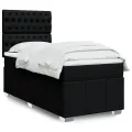 cadre de lit avec matelas Noir 90x200 cm Tissu
