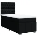 cadre de lit avec matelas Noir 90x200 cm Tissu
