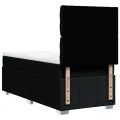 cadre de lit avec matelas Noir 90x200 cm Tissu