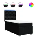 cadre de lit avec matelas Noir 90x200 cm Tissu