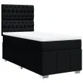cadre de lit avec matelas Noir 90x200 cm Tissu