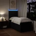 cadre de lit avec matelas Noir 90x200 cm Tissu