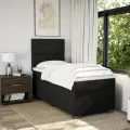 cadre de lit avec matelas Noir 90x200 cm Tissu