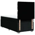 cadre de lit avec matelas Noir 90x200 cm Tissu