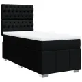 cadre de lit avec matelas Noir 100x200 cm Tissu