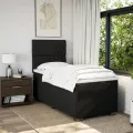 cadre de lit avec matelas Noir 100x200 cm Tissu