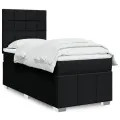 cadre de lit avec matelas Noir 100x200 cm Tissu