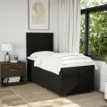 cadre de lit avec matelas Noir 100x200 cm Tissu
