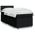 cadre de lit avec matelas Noir 90x190 cm Tissu