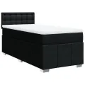 cadre de lit avec matelas Noir 90x190 cm Tissu