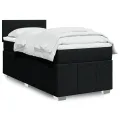 cadre de lit avec matelas Noir 90x190 cm Tissu