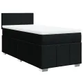 cadre de lit avec matelas Noir 90x190 cm Tissu