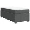 cadre de lit et matelas Gris foncé 90x190 cm Tissu
