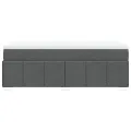 cadre de lit et matelas Gris foncé 90x190 cm Tissu