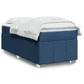 cadre de lit avec matelas Bleu 90x200 cm Tissu