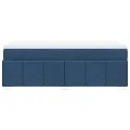 cadre de lit avec matelas Bleu 90x200 cm Tissu