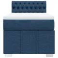 cadre de lit avec matelas Bleu 90x200 cm Tissu