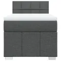 cadre de lit et matelas Gris foncé 90x190 cm Tissu