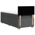 cadre de lit et matelas Gris foncé 90x190 cm Tissu