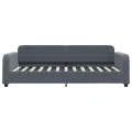 Lit de repos sans matelas gris foncé 90x200 cm velours
