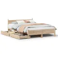 Cadre de lit sans matelas 160x200 cm bois massif de pin