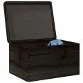 Boîte en bois avec couvercle noir 40x30x23cm bois de pin massif