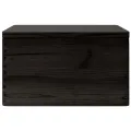 Boîte en bois avec couvercle noir 40x30x23cm bois de pin massif