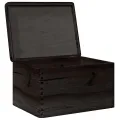 Boîte en bois avec couvercle noir 40x30x23cm bois de pin massif