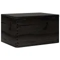 Boîte en bois avec couvercle noir 40x30x23cm bois de pin massif