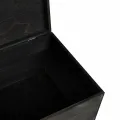 Boîte en bois avec couvercle noir 40x30x23cm bois de pin massif