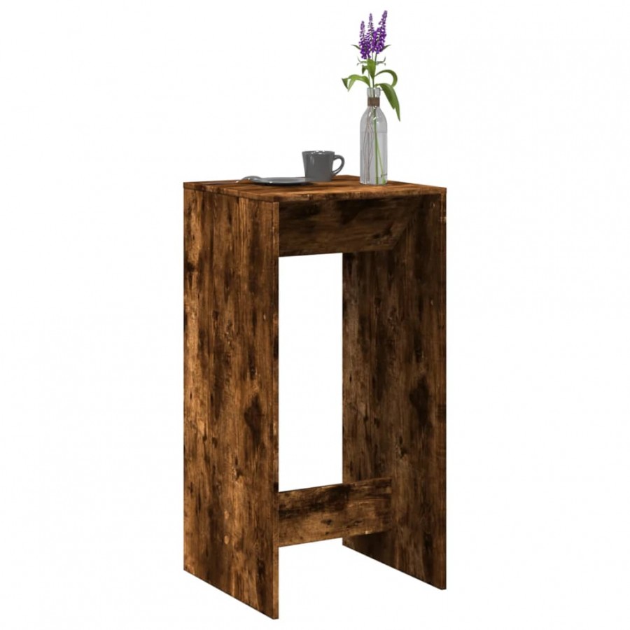 Table de bar chêne fumé 51x50x103,5 cm bois d'ingénierie