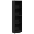 Bibliothèque noir 40x24x143 cm bois d'ingénierie