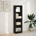 Bibliothèque noir 40x24x143 cm bois d'ingénierie
