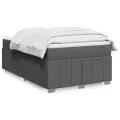 cadre de lit avec matelas gris foncé 120x190cm tissu