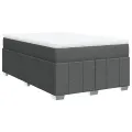 cadre de lit avec matelas gris foncé 120x190cm tissu