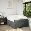 cadre de lit avec matelas gris foncé 120x190cm tissu