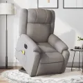 Fauteuil inclinable de massage électrique Taupe Tissu