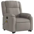 Fauteuil inclinable de massage électrique Taupe Tissu