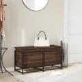 Boîte de rangement avec couvercle chêne marron bois ingénierie